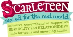 scarleteen sex ed for the real world: inclusive, comprehensive, support sexuality and relationships info for teens and emerging adults logo